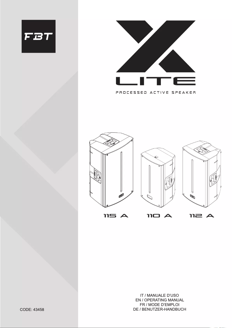 Page n°1 - Manuel utilisateur FBT X-Lite 115A