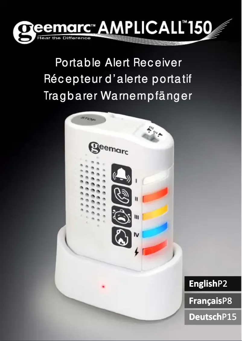 Page 1 de la notice Manuel utilisateur Geemarc AMPLICALL 150