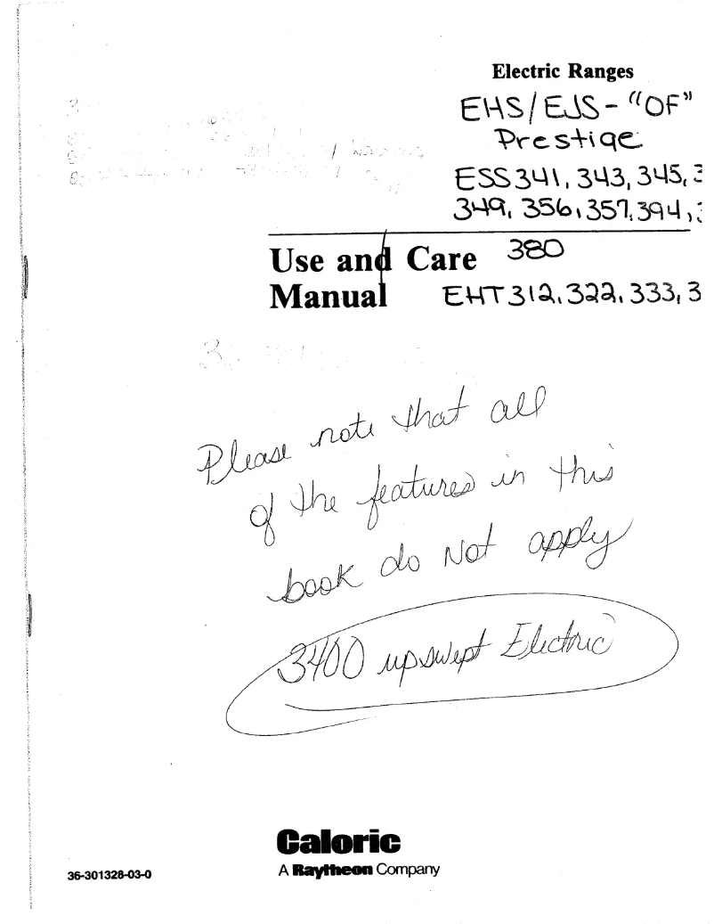 Page 1 de la notice Manuel utilisateur Caloric EHT333