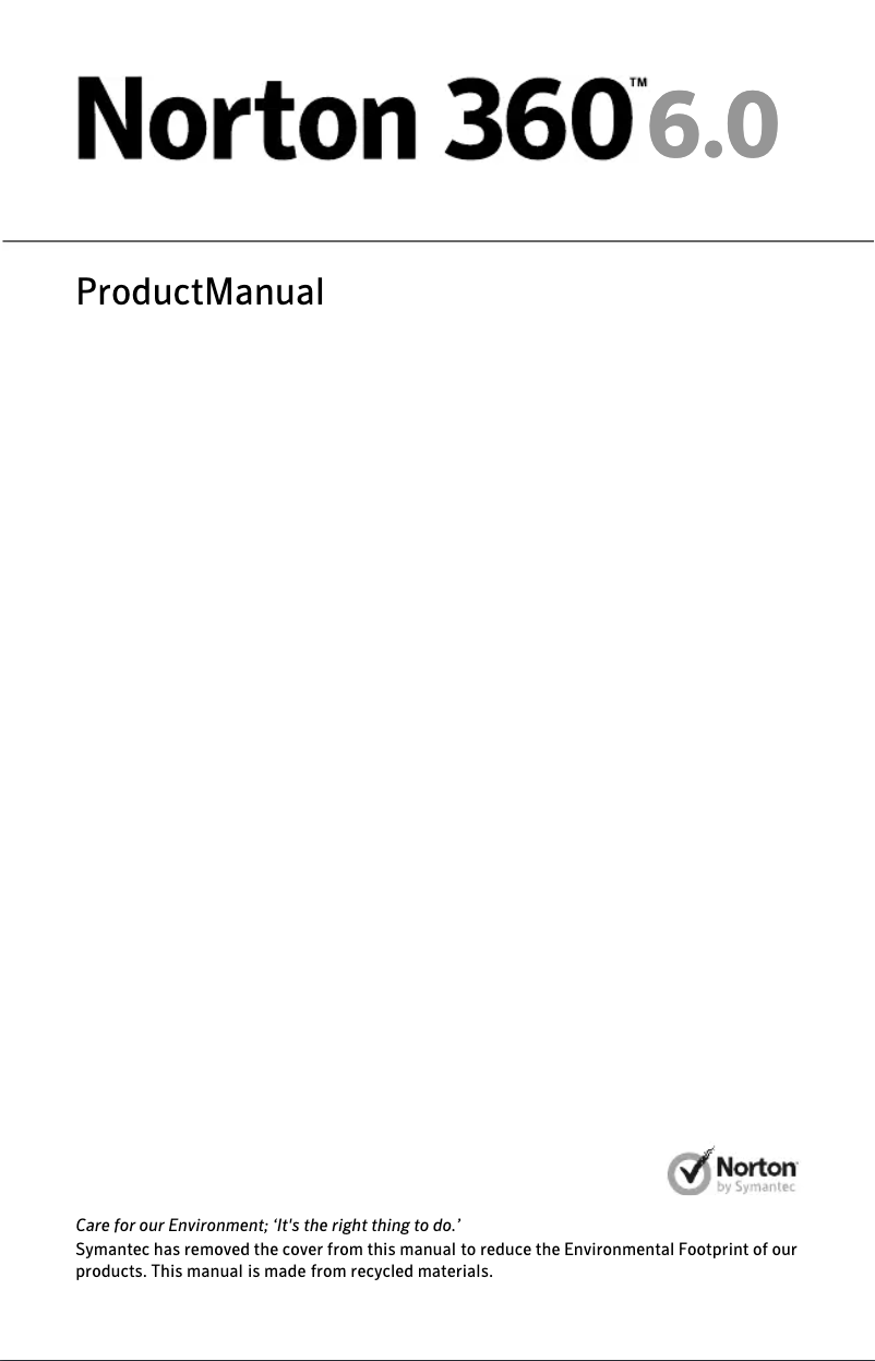 Page n°1 - Manuel utilisateur Symantec Norton 360