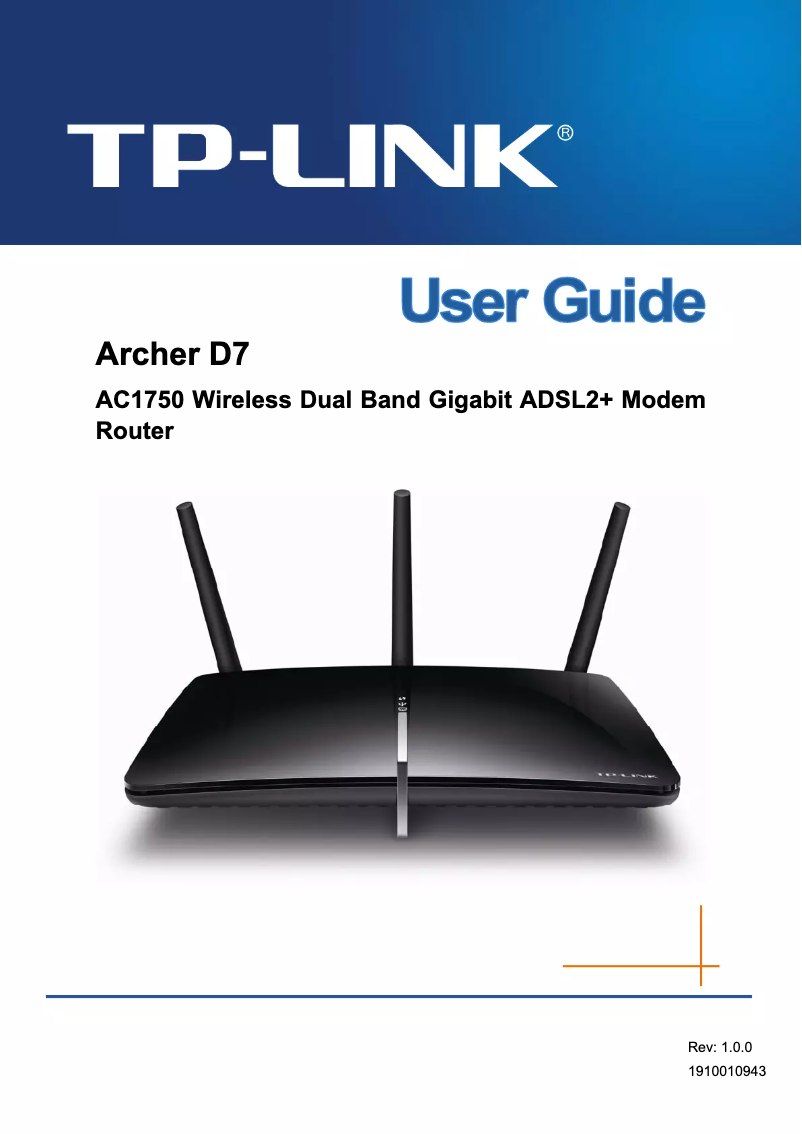 Page n°1 - Manuel utilisateur TP-Link Archer D7
