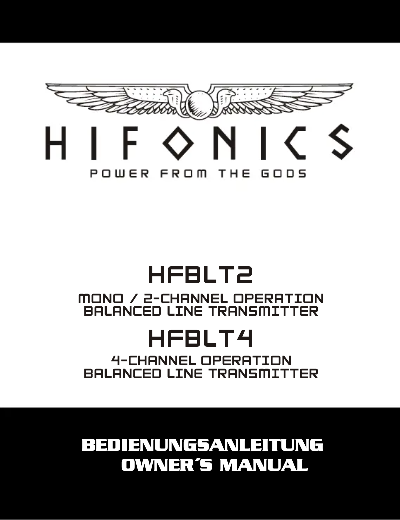 Page 1 de la notice Manuel utilisateur Hifonics HF-BLT4