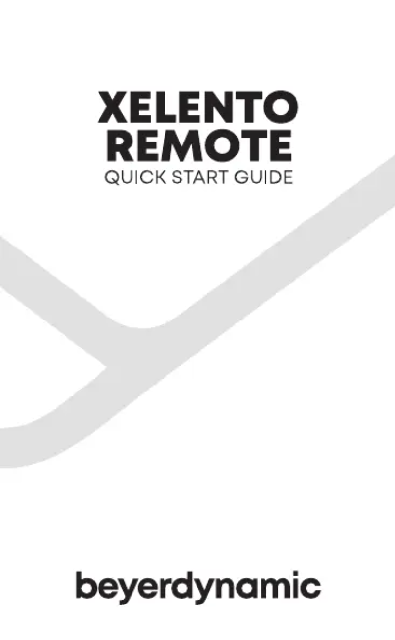 Page n°1 - Guide de démarrage rapide Beyerdynamic Xelento Remote