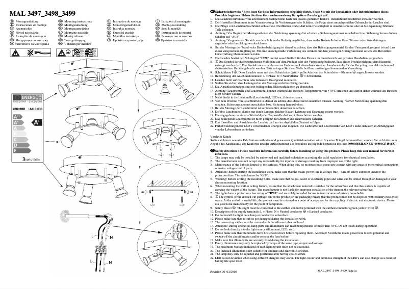 Página 1 del manual Manual de usuario Briloner ORNA