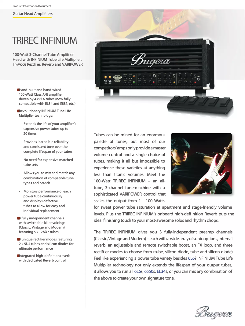 Image de la première page du manuel de l'appareil Trirec Infinium