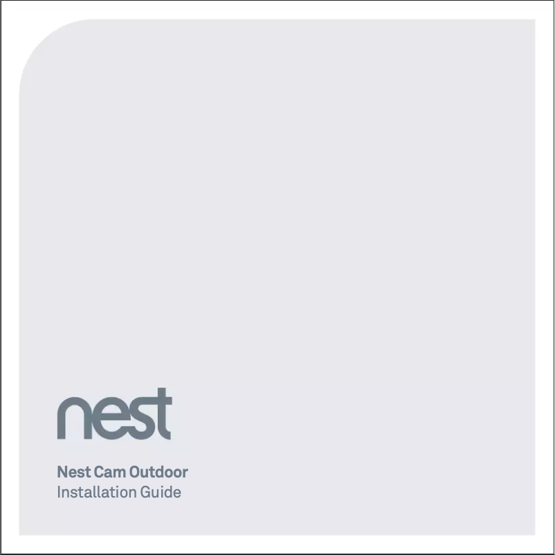 Page n°1 - Manuel utilisateur Nest Nest Cam Outdoor