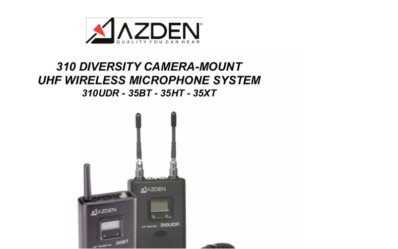 Page 1 de la notice Manuel utilisateur Azden 310XT