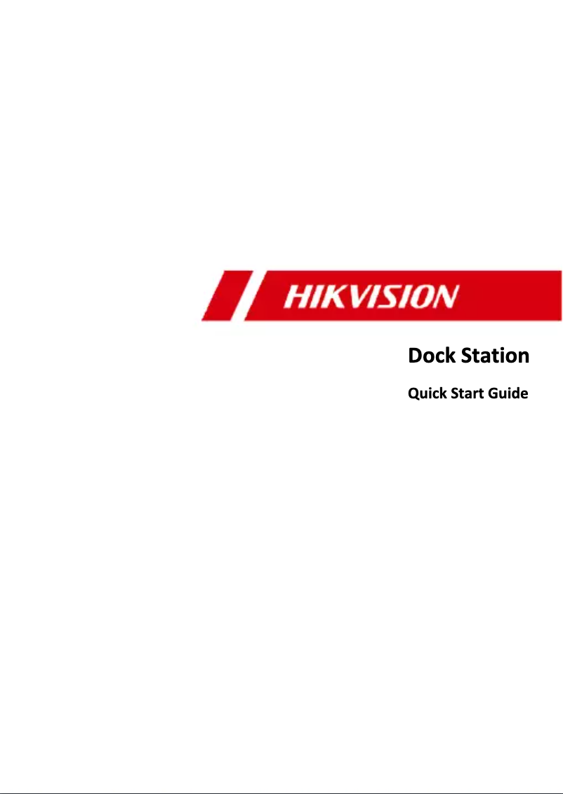 Page 1 de la notice Guide de démarrage rapide Hikvision DS-MDS001