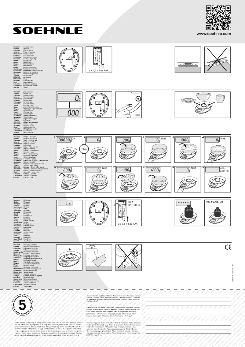 Page n°1 - Manuel utilisateur Soehnle Roma 65855