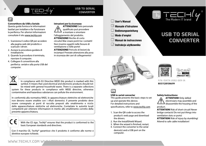 Page n°1 - Manuel utilisateur Techly IDATA USB2-SER-1A