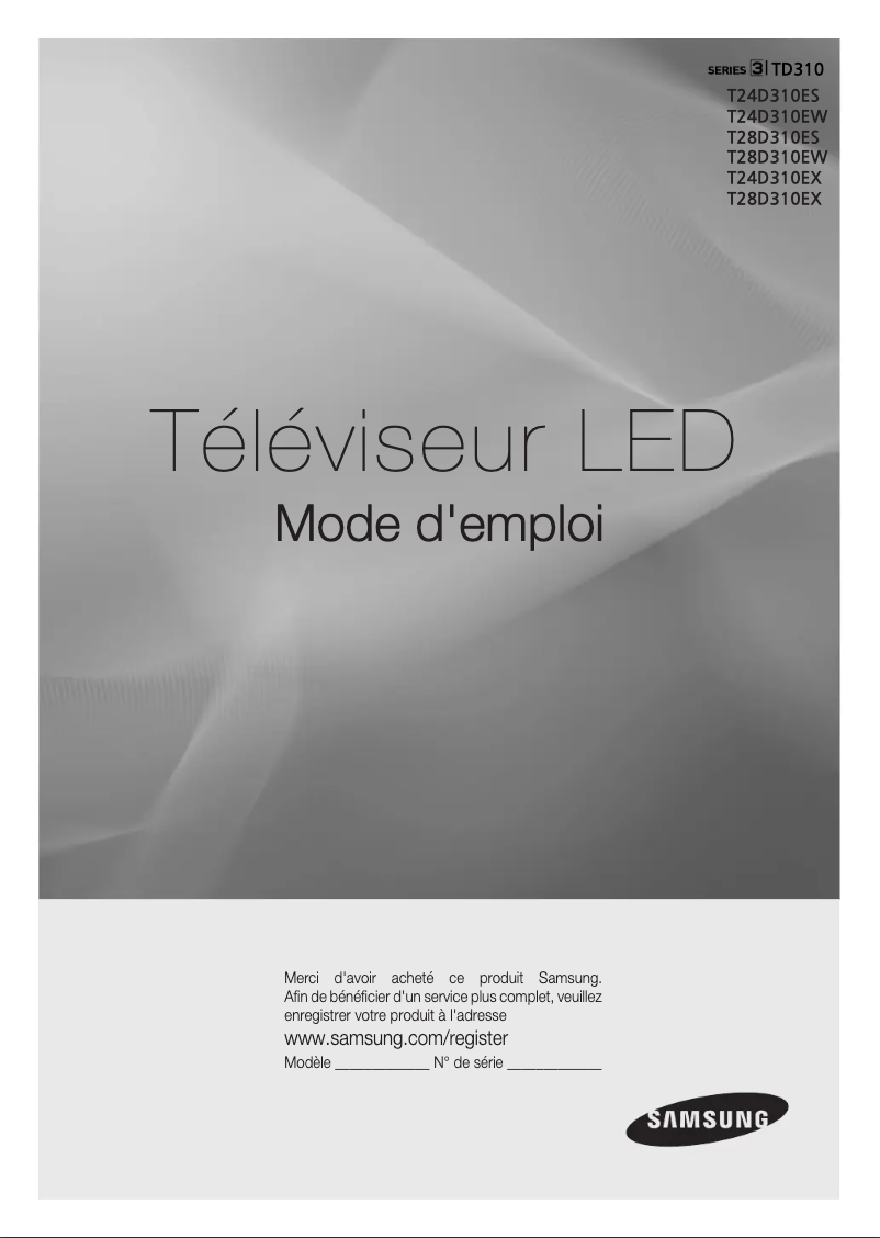 Page 1 de la notice Manuel utilisateur Samsung T24D310