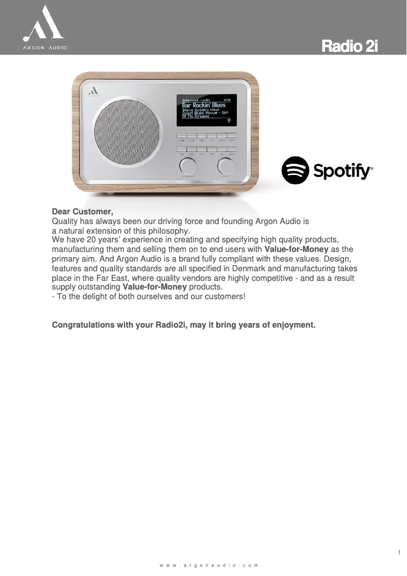 Imagen de la primera página del manual del dispositivo Radio 2i