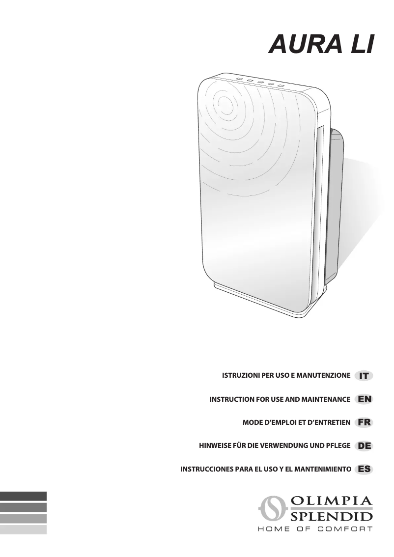 Page 1 de la notice Manuel utilisateur Olimpia Splendid Aura Li