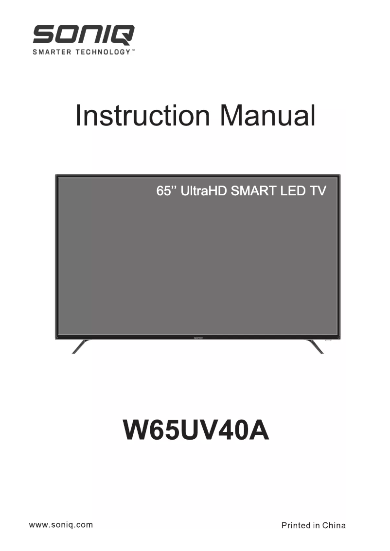 Page n°1 - Manuel utilisateur Soniq W65UV40A