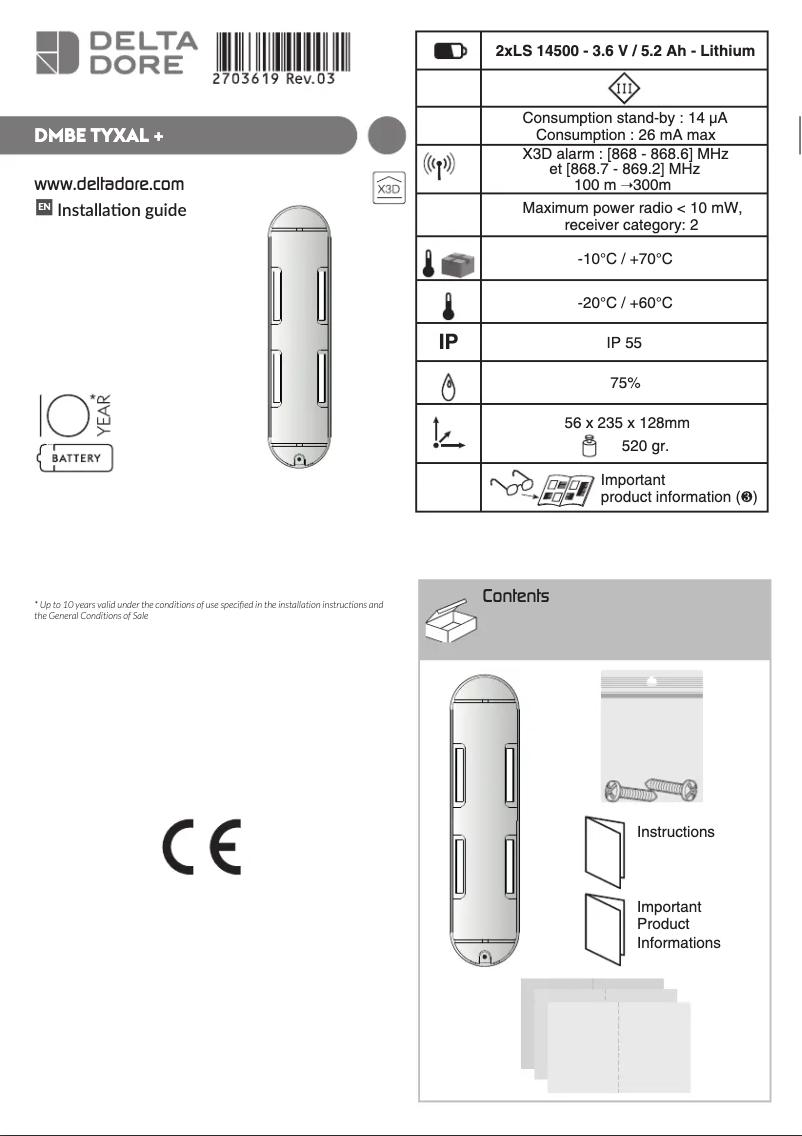 Página 1 del manual Manual de usuario Delta Dore Tyxal+ DMBE