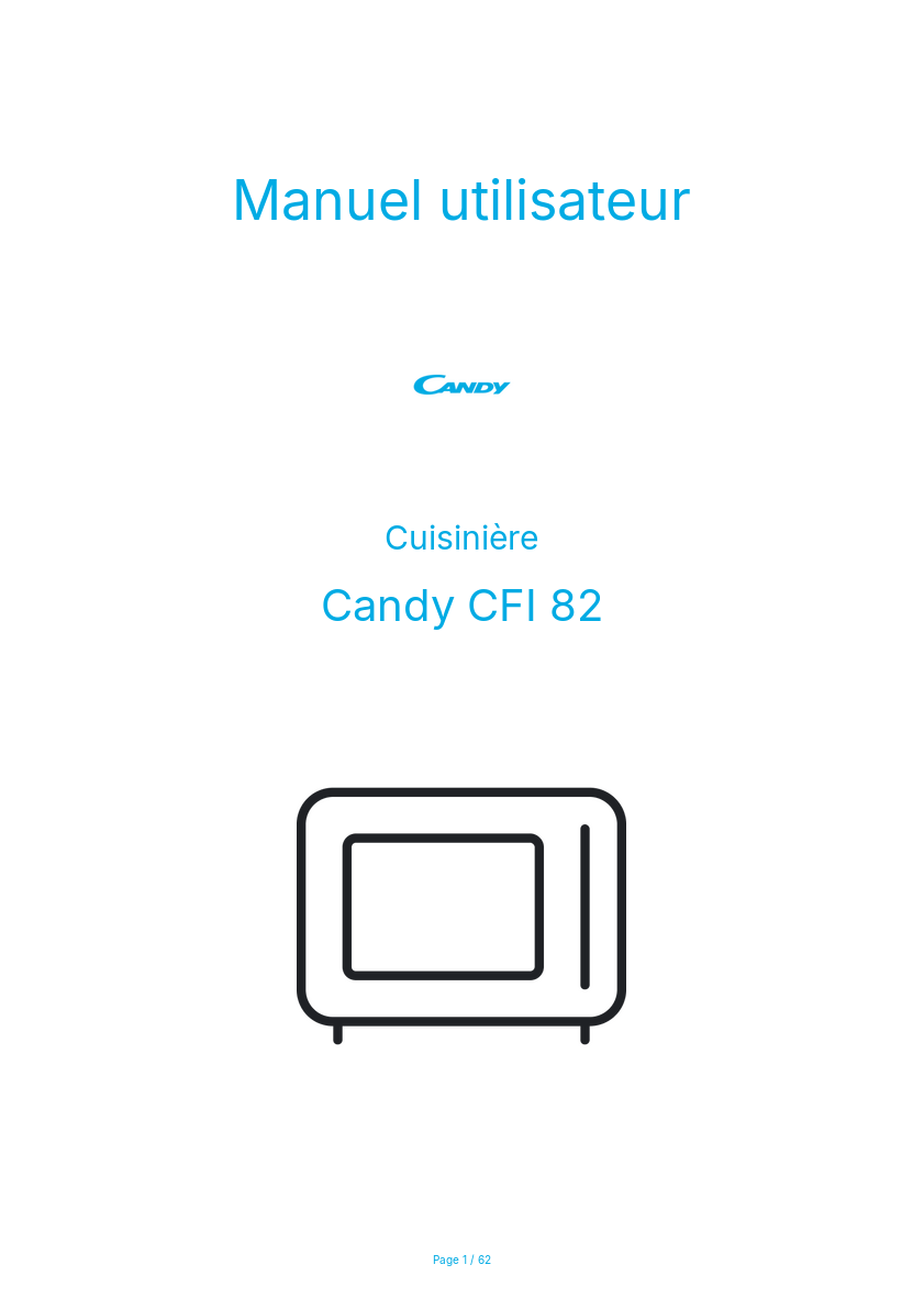 Page n°1 - Manuel utilisateur Candy CFI 82