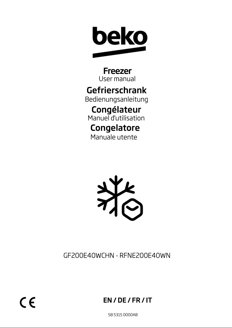 Page n°1 - Manuel utilisateur Beko RFNE200E40WN