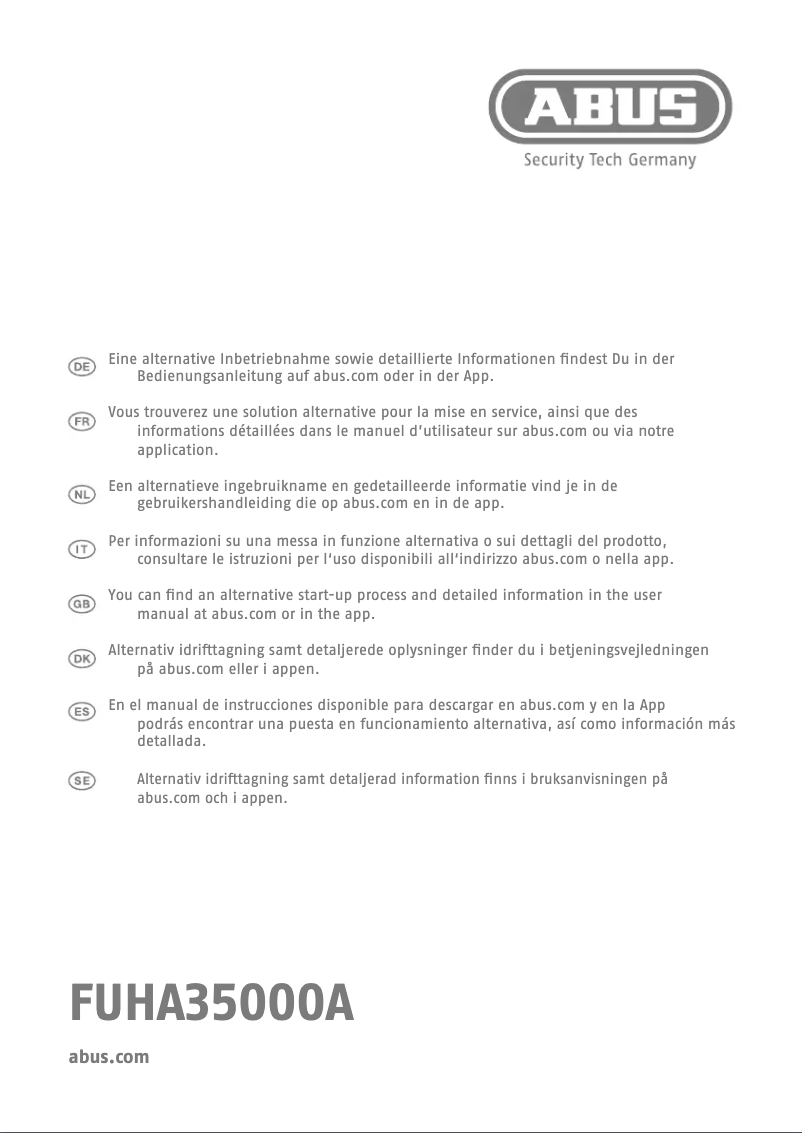 Page n°1 - Guide d'installation Abus FUHA35000A