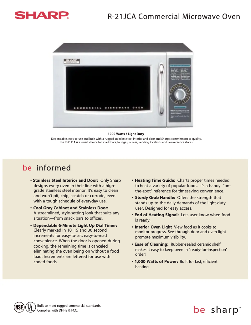 Page 1 de la notice Manuel utilisateur Sharp R21JCA