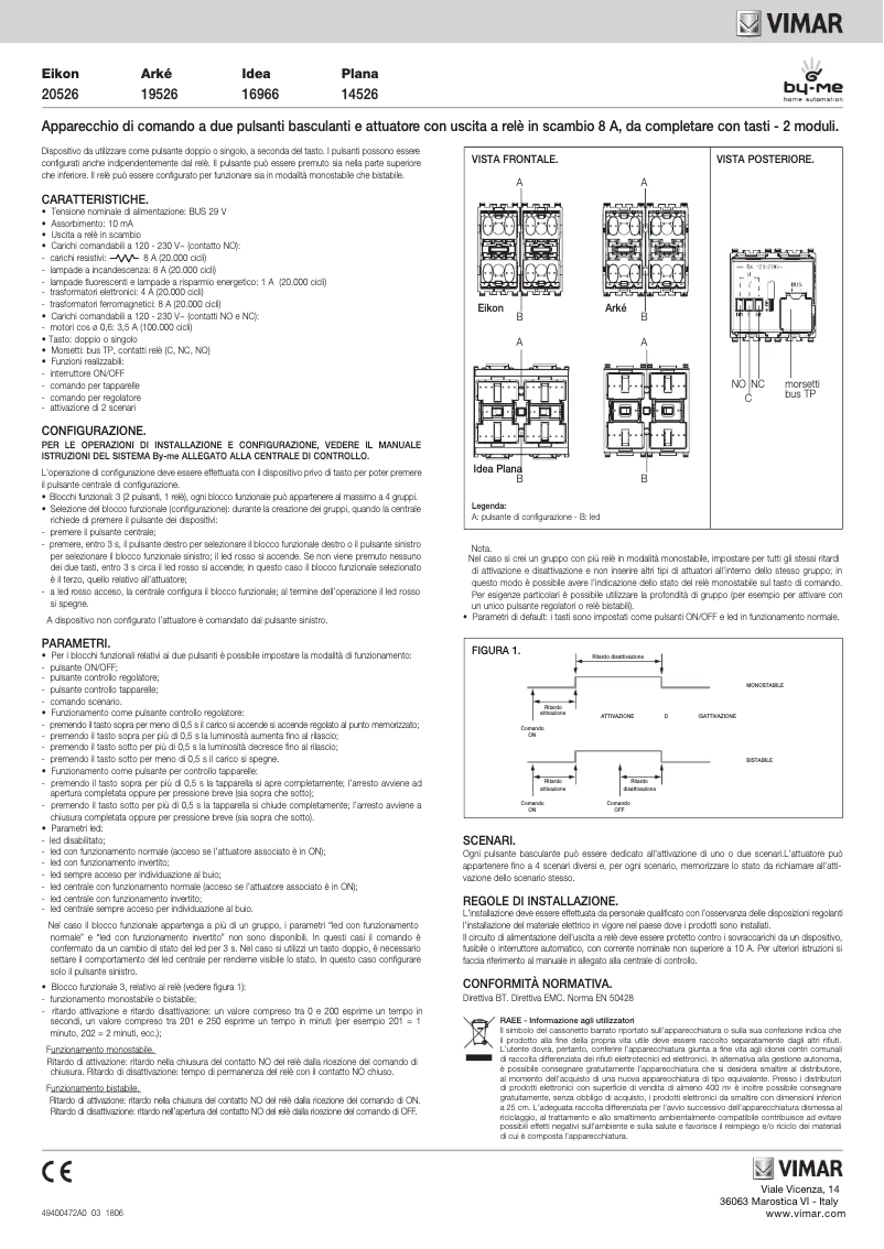 Page 1 de la notice Manuel utilisateur Vimar R16966