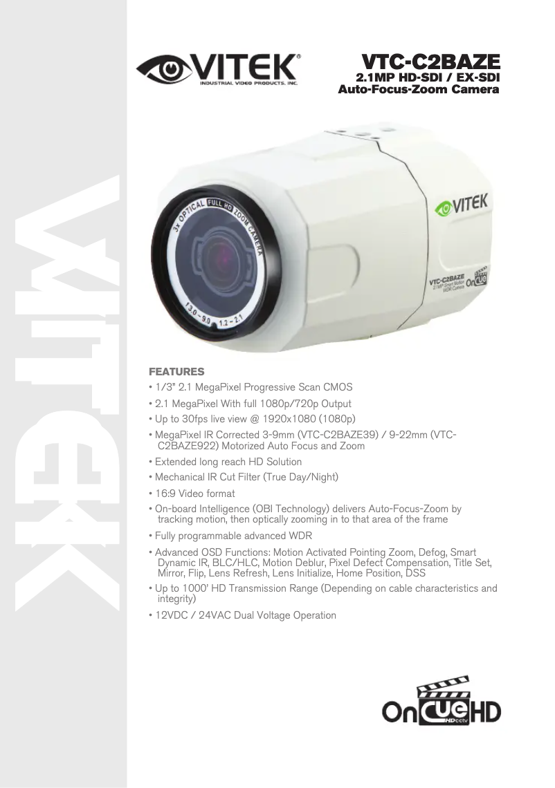 Page n°1 - Manuel utilisateur Vitek VTC-C2BAZE