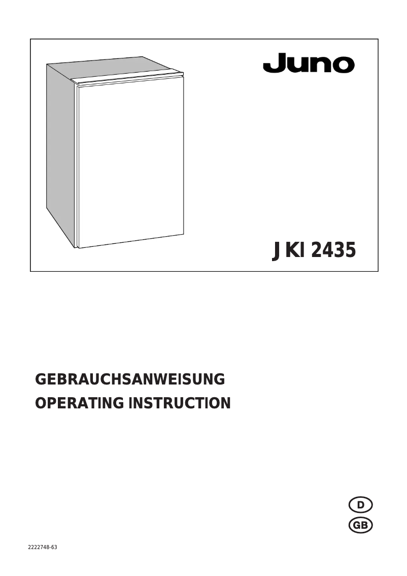 Page 1 de la notice Manuel utilisateur Juno JKI2435