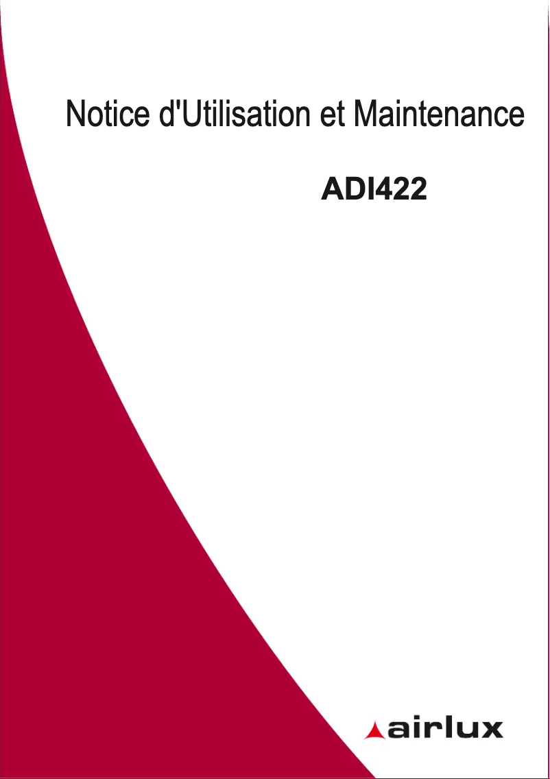 Page n°1 - Manuel utilisateur Airlux ADI422