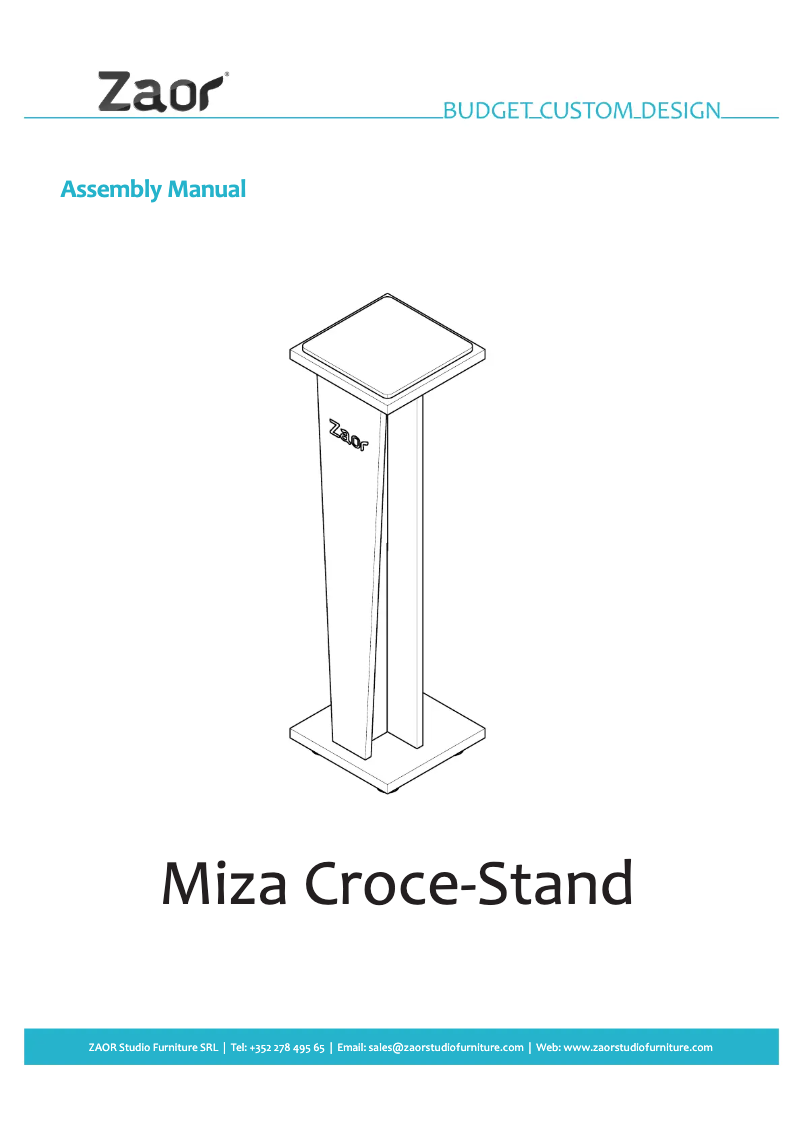 Page 1 de la notice Manuel utilisateur Zaor Croce-Stand