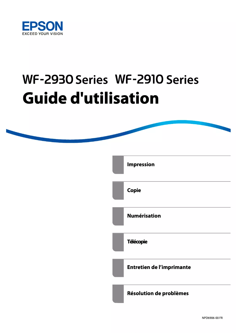 Page n°1 - Manuel utilisateur Epson Workforce WF-2910DWF