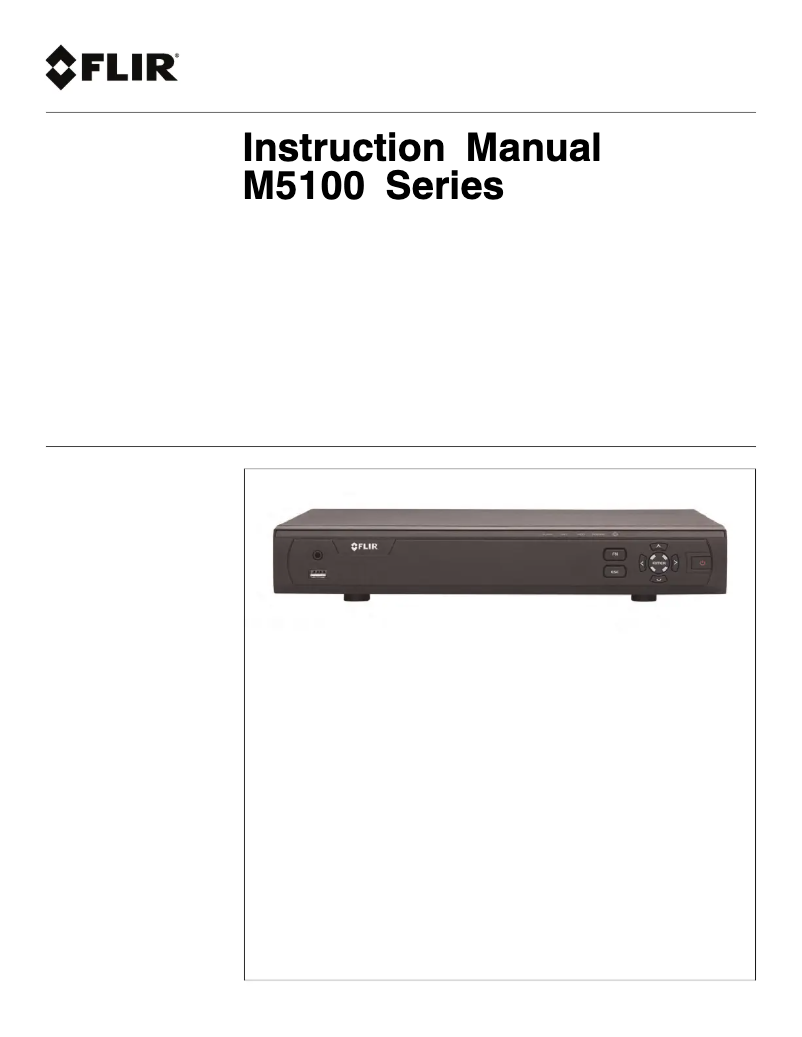 Page n°1 - Manuel utilisateur FLIR M51161