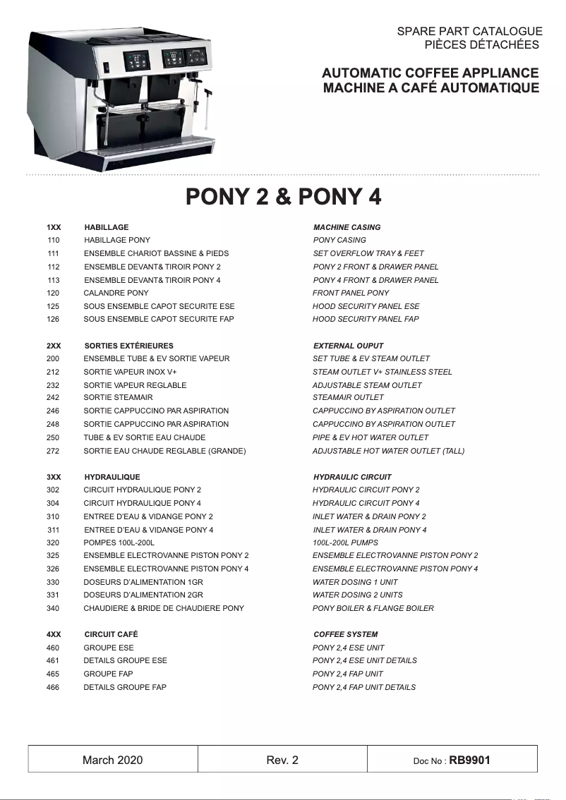 Page 1 de la notice Catalogue UNIC Pony 4