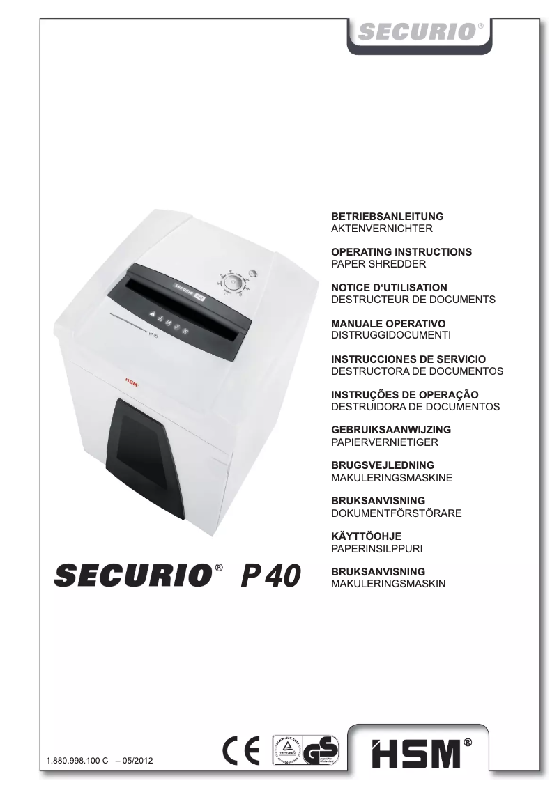 Page n°1 - Manuel utilisateur HSM Securio P40