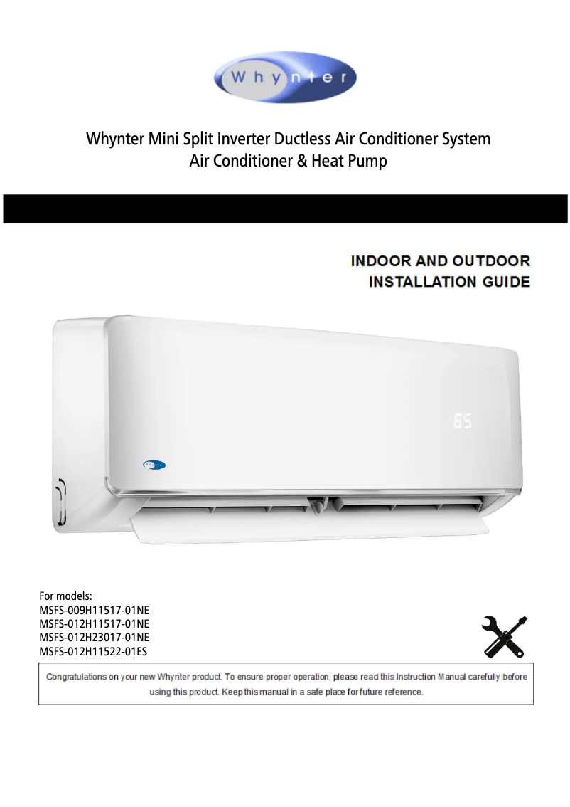 Page 1 de la notice Manuel utilisateur Whynter MSFS-024H23019-01NE