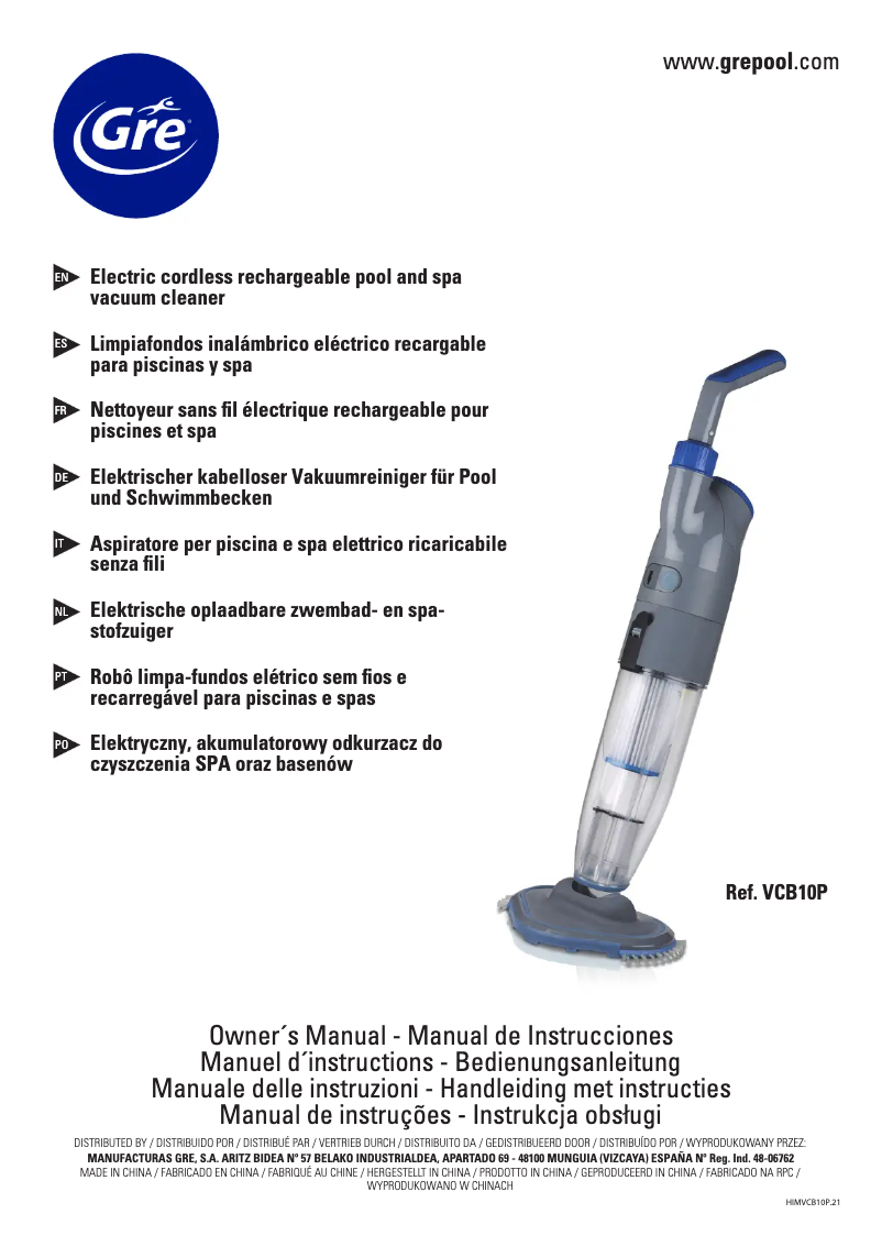 Page n°1 - Manuel utilisateur Gre VCB10P