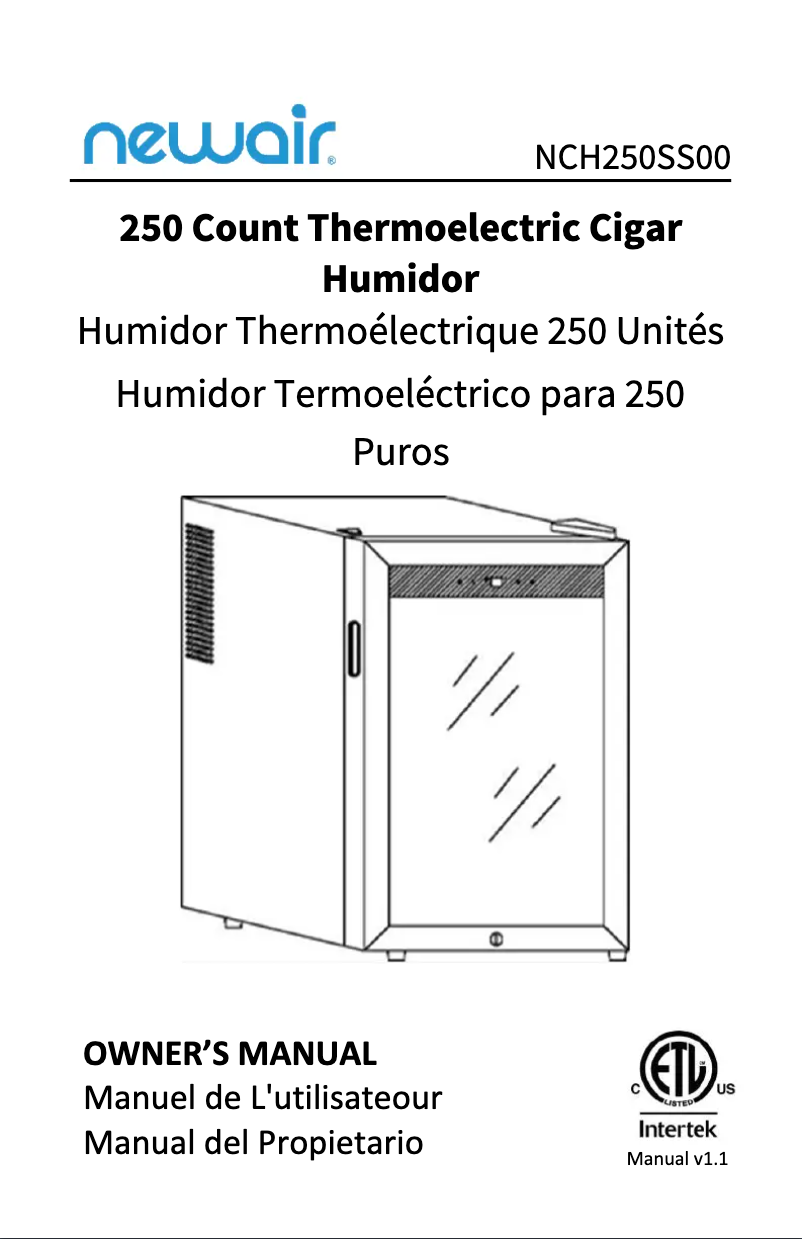 Page 1 de la notice Manuel utilisateur NewAir NCH250N201