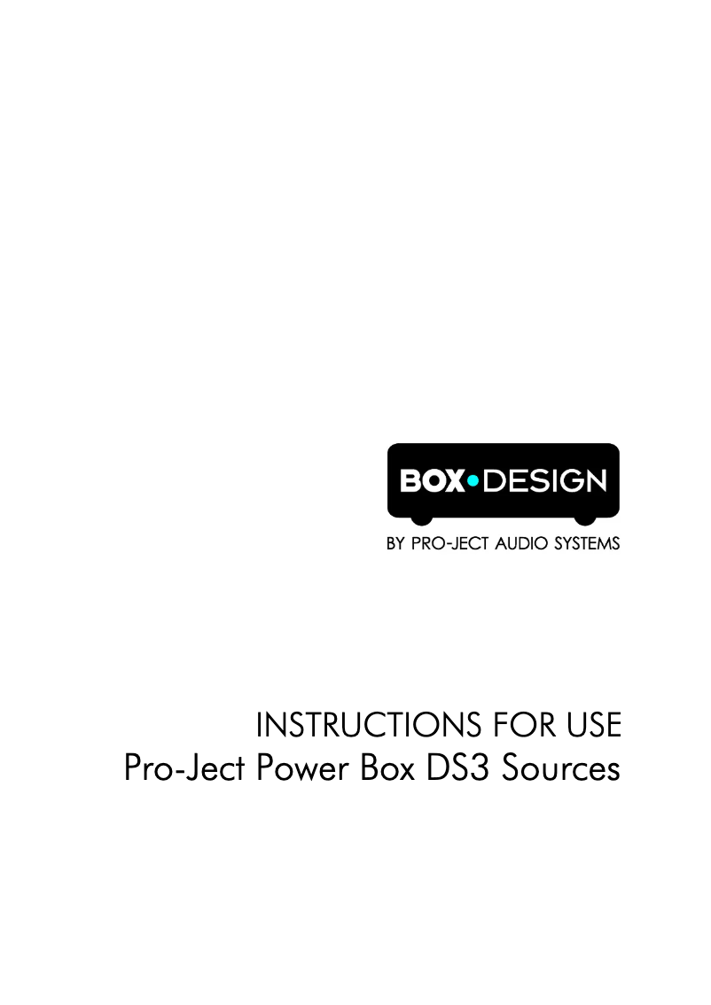 Image de la première page du manuel de l'appareil Power Box DS3 Sources