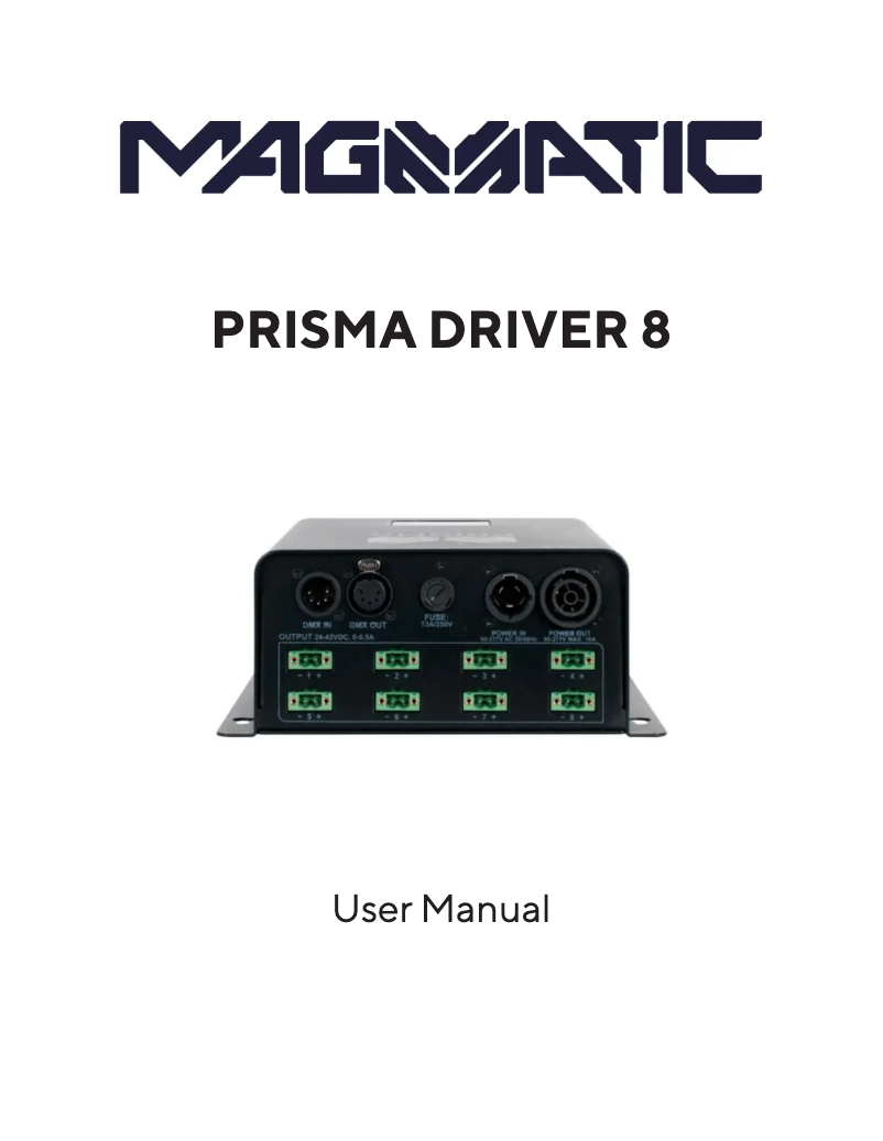 First page image of the manual for Prisma Driver 8