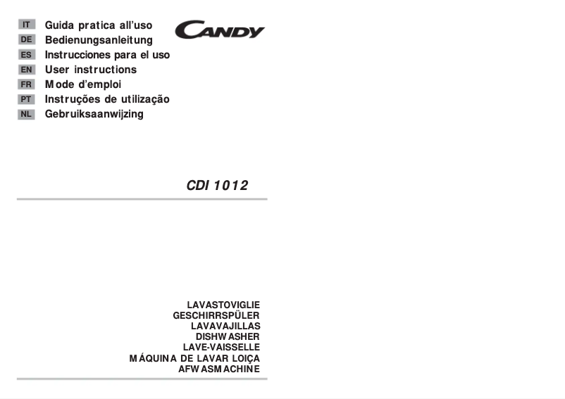 Page 1 de la notice Manuel utilisateur Candy CDI 1012