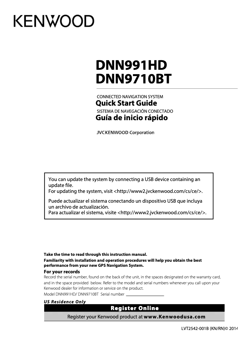 Page n°1 - Manuel utilisateur Kenwood DNN9710BT