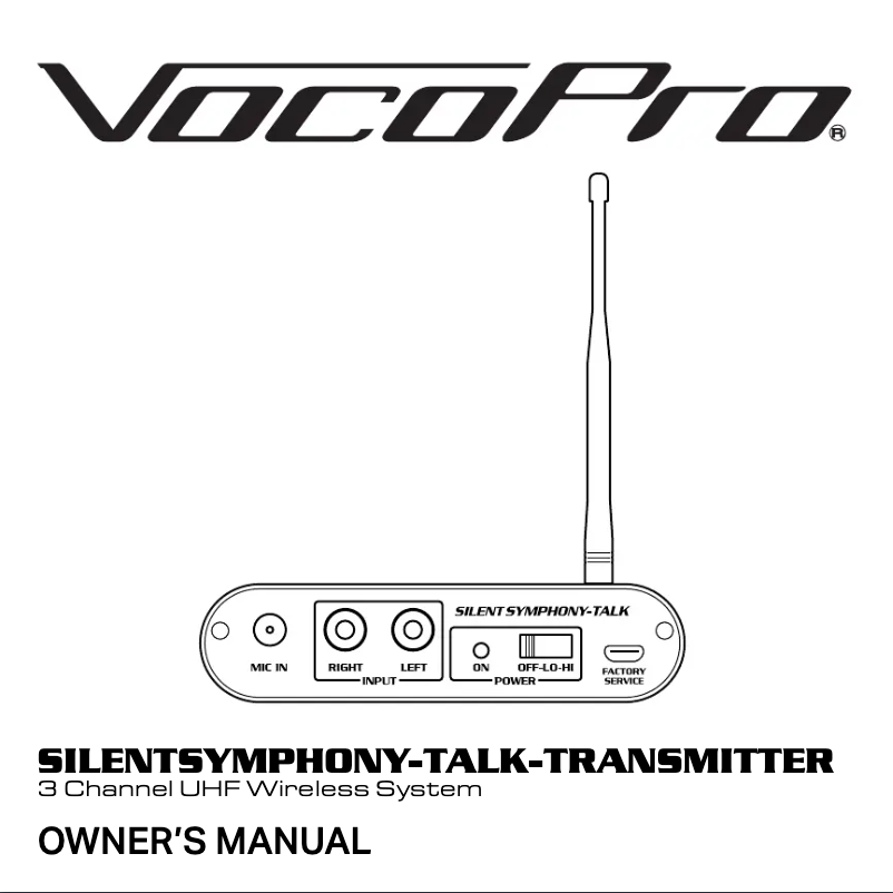 Page 1 de la notice Manuel utilisateur Vocopro Silent Symphony-Talk