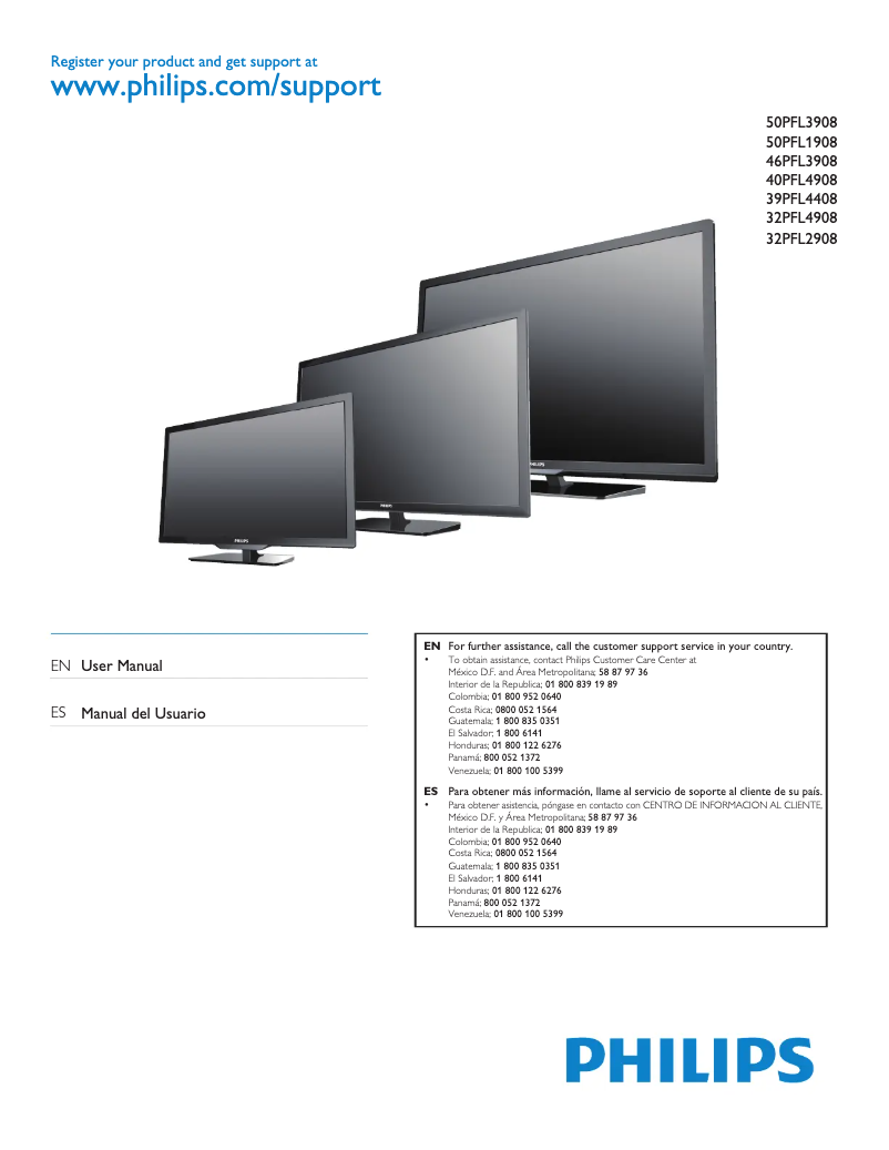Image de la première page du manuel de l'appareil 32PFL2908/F8