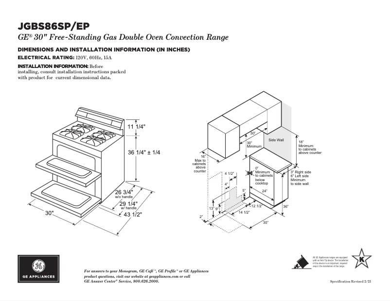 Image de la première page du manuel de l'appareil JGBS86EPES