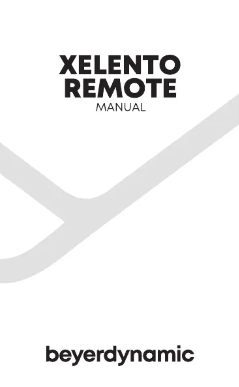 Page n°1 - Manuel utilisateur Beyerdynamic Xelento Remote