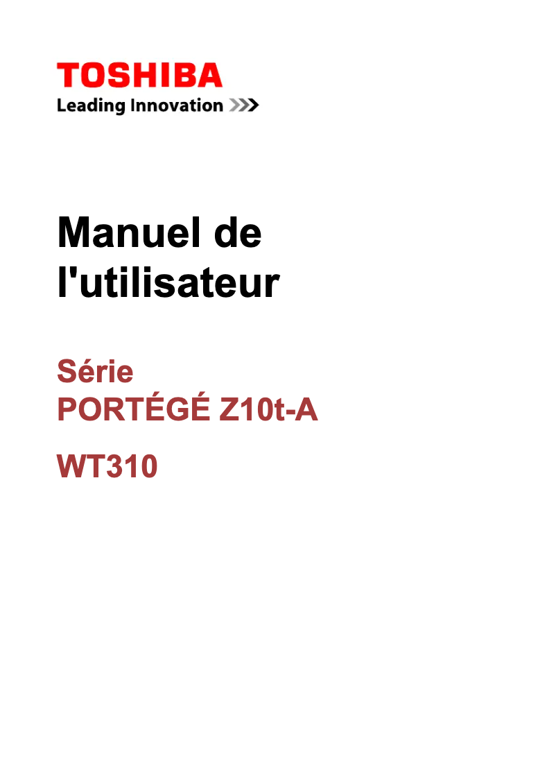 Image de la première page du manuel de l'appareil WT310