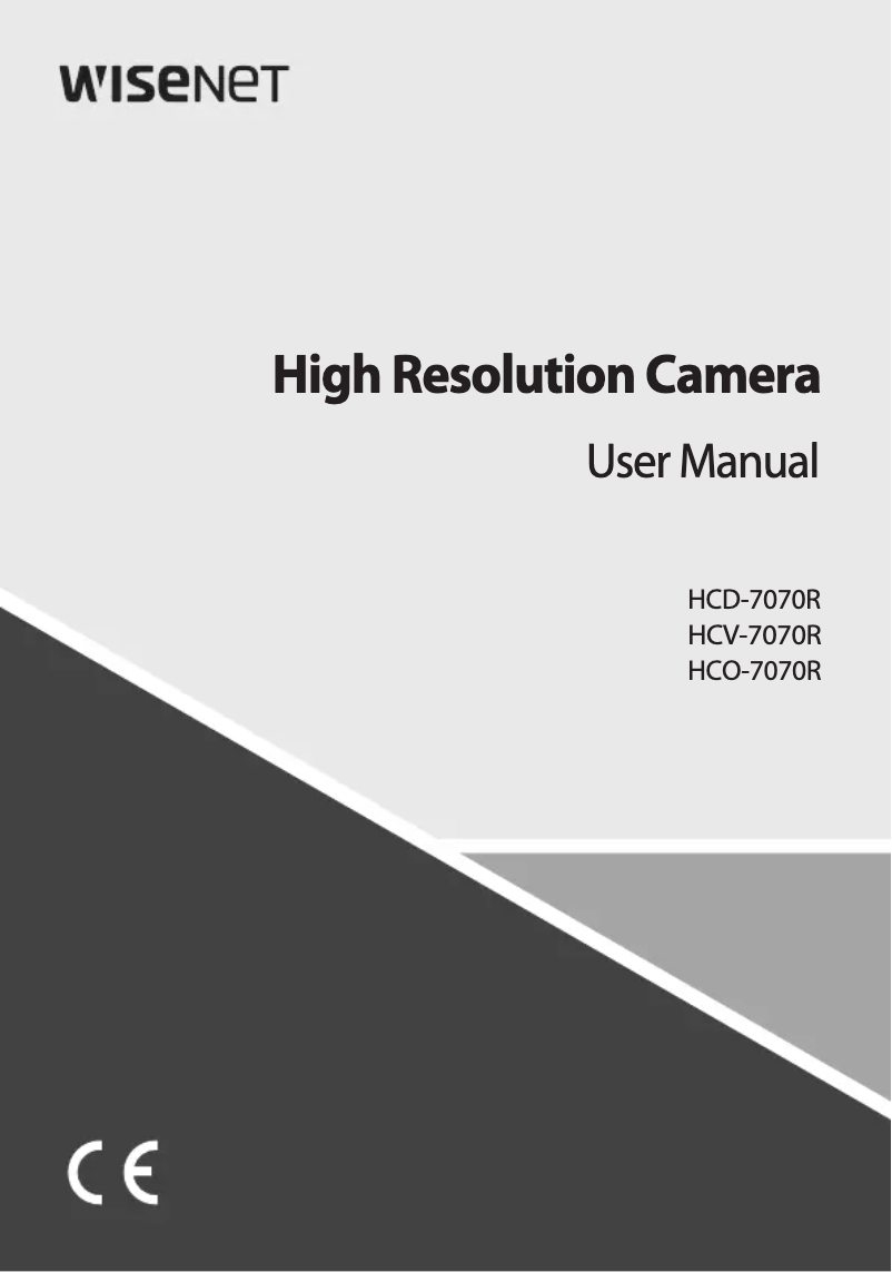 Page n°1 - Manuel utilisateur Wisenet HCD-7070R