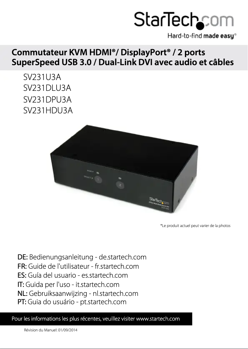 Image de la première page du manuel de l'appareil SV231HDU3A