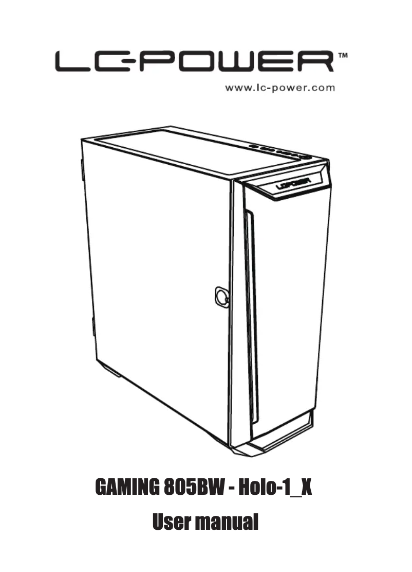 Page 1 de la notice Manuel utilisateur LC-Power Gaming 805BW