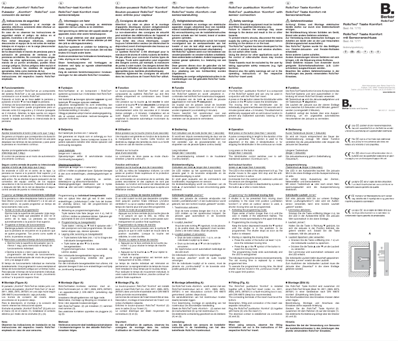 Page n°1 - Manuel utilisateur Berker 177149