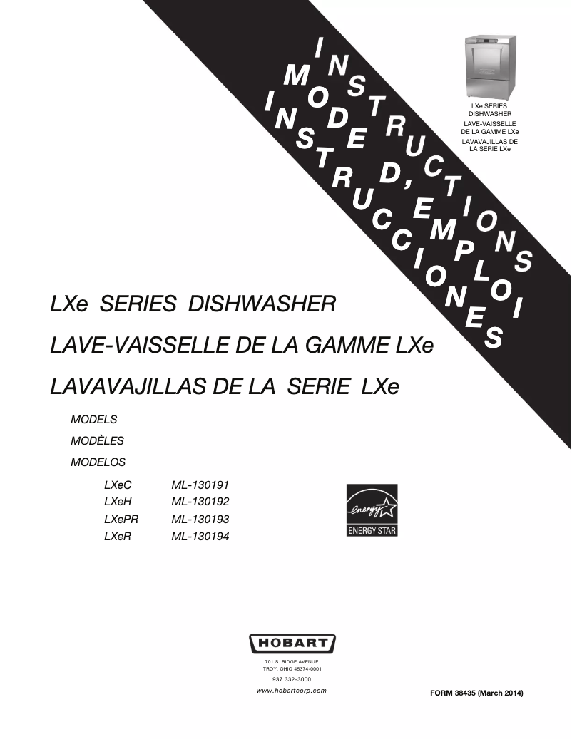 Page n°1 - Manuel utilisateur Hobart LXER-1