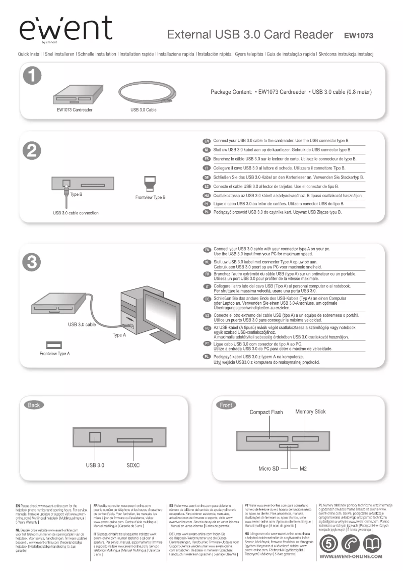 Page 1 de la notice Manuel utilisateur Ewent EW1073